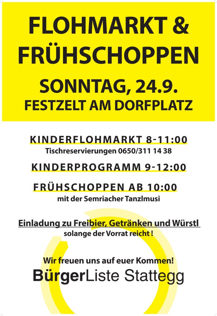 Flohmarkt & Frühschoppen 24.9.2023