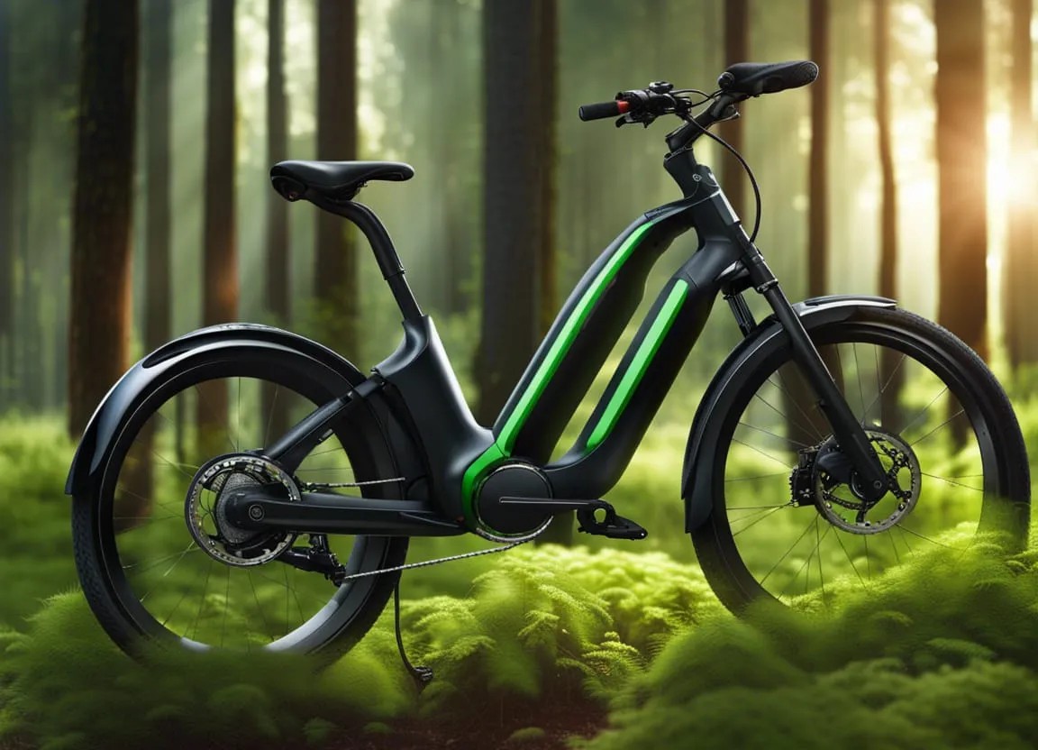 Energieleitbild Stattegg grünes E-Bike im Wald